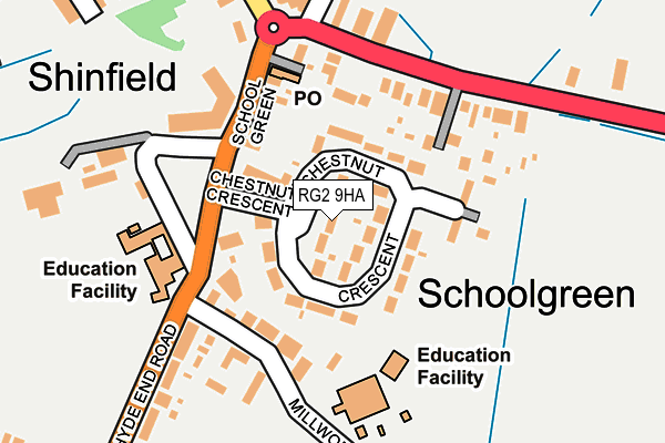 RG2 9HA map - OS OpenMap – Local (Ordnance Survey)