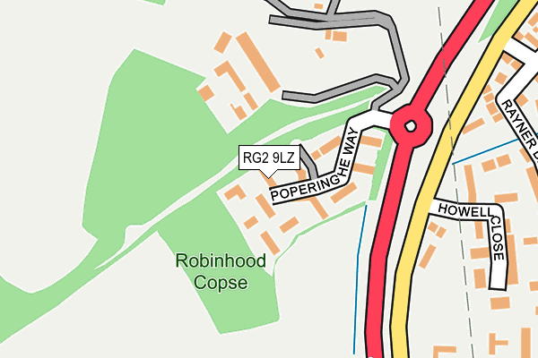 RG2 9LZ map - OS OpenMap – Local (Ordnance Survey)
