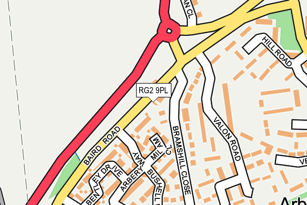 RG2 9PL map - OS OpenMap – Local (Ordnance Survey)