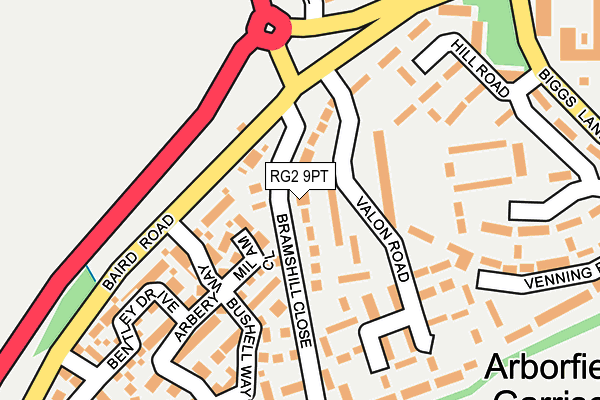 RG2 9PT map - OS OpenMap – Local (Ordnance Survey)