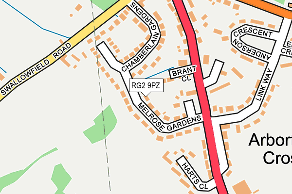 RG2 9PZ map - OS OpenMap – Local (Ordnance Survey)