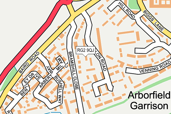 RG2 9QJ map - OS OpenMap – Local (Ordnance Survey)