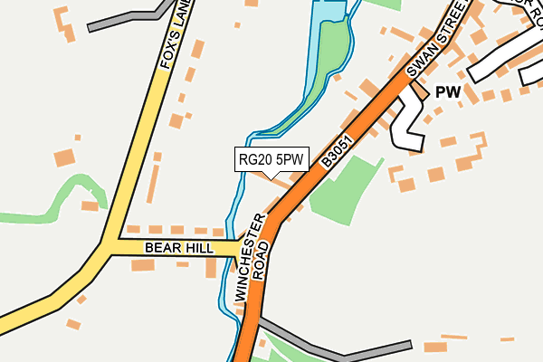 RG20 5PW map - OS OpenMap – Local (Ordnance Survey)