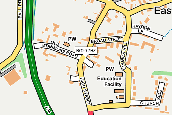 RG20 7HZ map - OS OpenMap – Local (Ordnance Survey)