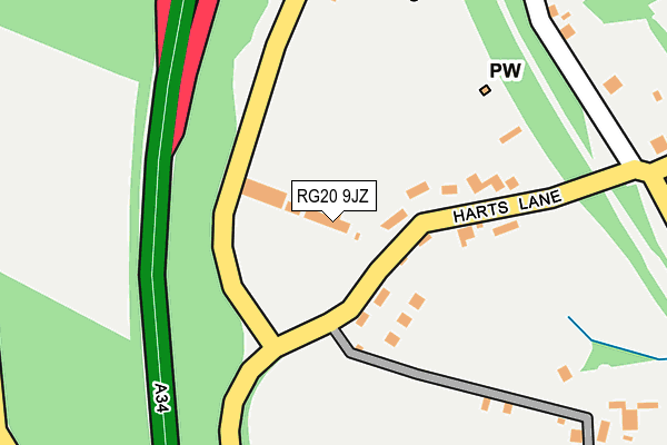 RG20 9JZ map - OS OpenMap – Local (Ordnance Survey)