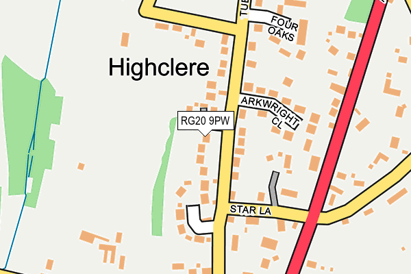 RG20 9PW map - OS OpenMap – Local (Ordnance Survey)