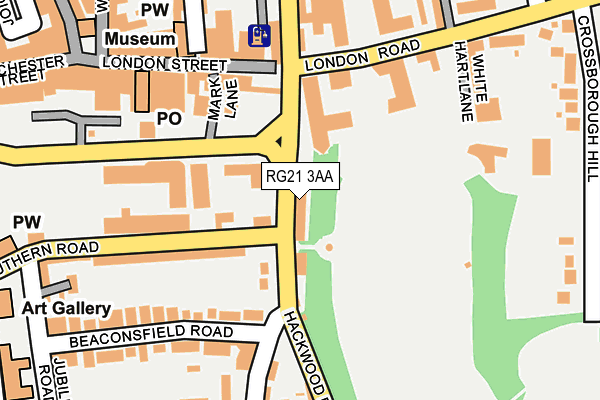 RG21 3AA map - OS OpenMap – Local (Ordnance Survey)
