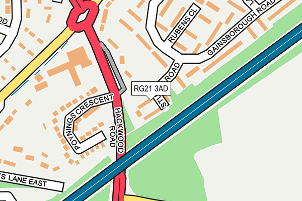 RG21 3AD map - OS OpenMap – Local (Ordnance Survey)