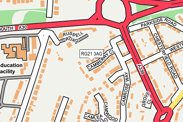 RG21 3AG map - OS OpenMap – Local (Ordnance Survey)