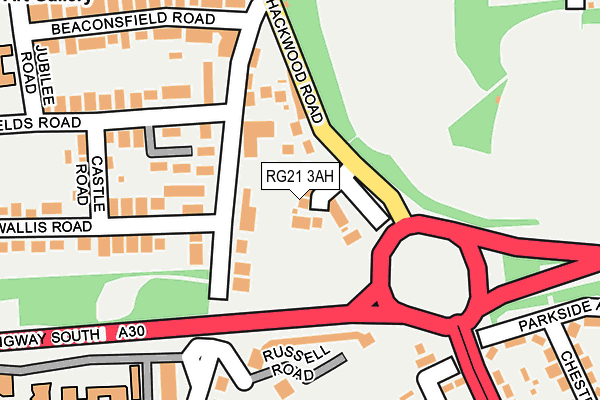 RG21 3AH map - OS OpenMap – Local (Ordnance Survey)