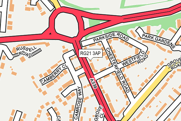 RG21 3AP map - OS OpenMap – Local (Ordnance Survey)