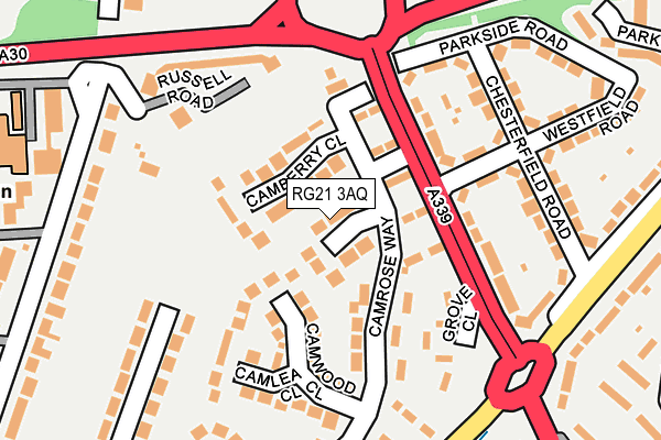 RG21 3AQ map - OS OpenMap – Local (Ordnance Survey)