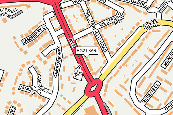 RG21 3AR map - OS OpenMap – Local (Ordnance Survey)