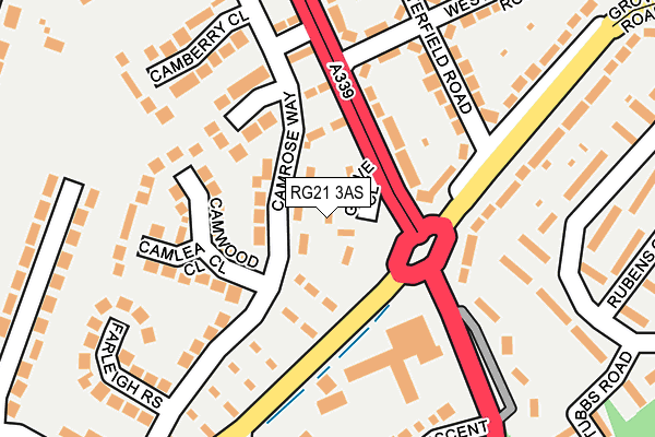 RG21 3AS map - OS OpenMap – Local (Ordnance Survey)