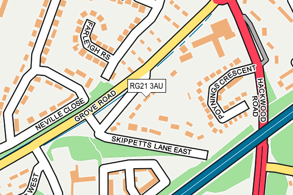 RG21 3AU map - OS OpenMap – Local (Ordnance Survey)