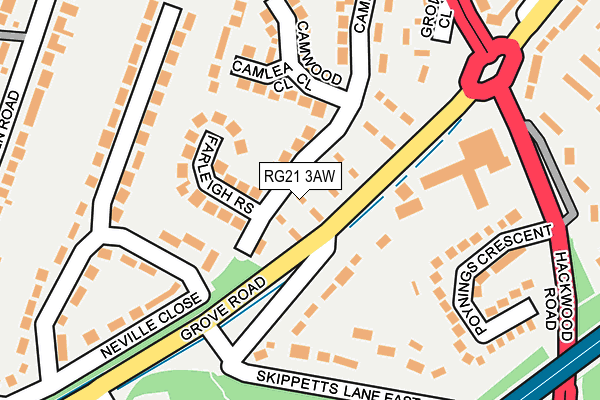 RG21 3AW map - OS OpenMap – Local (Ordnance Survey)