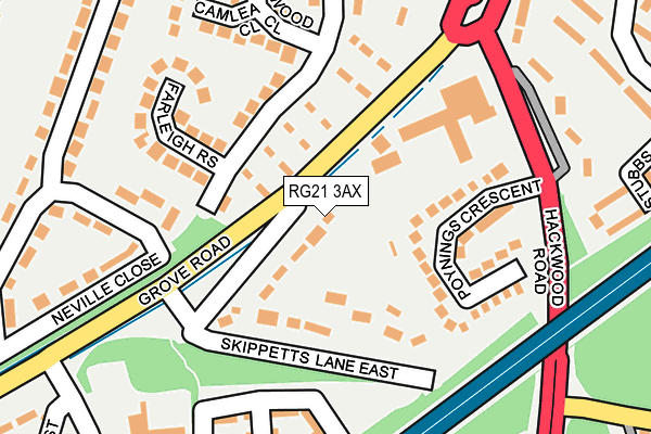 RG21 3AX map - OS OpenMap – Local (Ordnance Survey)