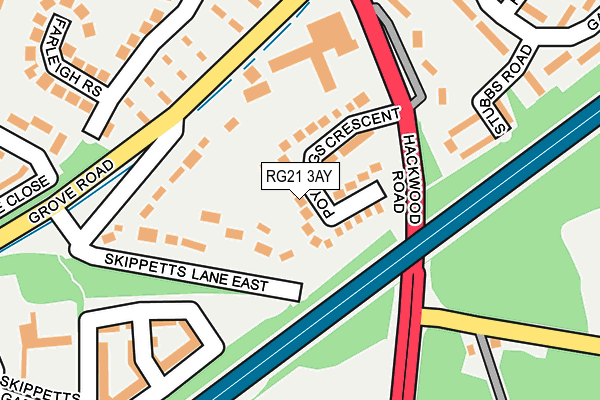 RG21 3AY map - OS OpenMap – Local (Ordnance Survey)