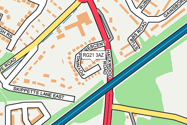 RG21 3AZ map - OS OpenMap – Local (Ordnance Survey)