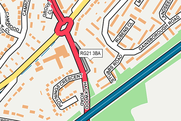 RG21 3BA map - OS OpenMap – Local (Ordnance Survey)