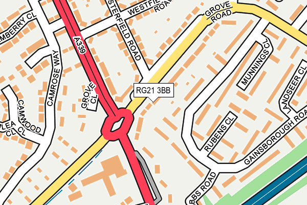 RG21 3BB map - OS OpenMap – Local (Ordnance Survey)