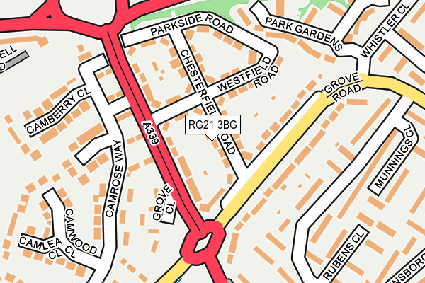 RG21 3BG map - OS OpenMap – Local (Ordnance Survey)