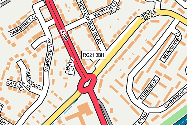 RG21 3BH map - OS OpenMap – Local (Ordnance Survey)
