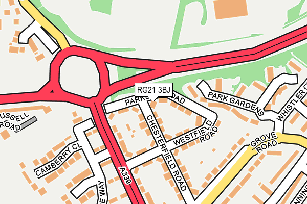 RG21 3BJ map - OS OpenMap – Local (Ordnance Survey)