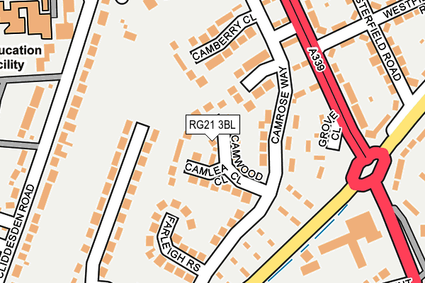 RG21 3BL map - OS OpenMap – Local (Ordnance Survey)