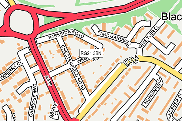 RG21 3BN map - OS OpenMap – Local (Ordnance Survey)