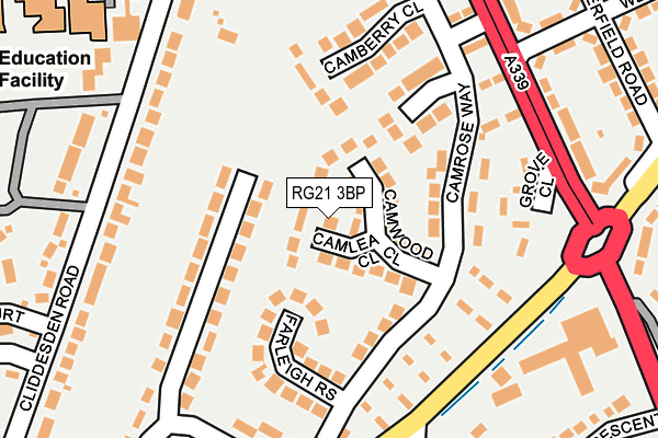 RG21 3BP map - OS OpenMap – Local (Ordnance Survey)