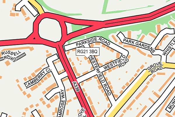 RG21 3BQ map - OS OpenMap – Local (Ordnance Survey)