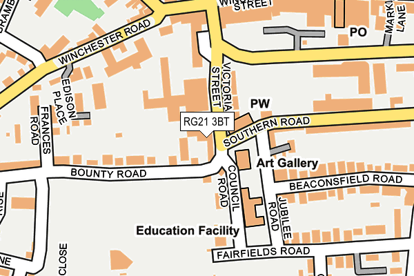 RG21 3BT map - OS OpenMap – Local (Ordnance Survey)