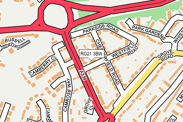 RG21 3BW map - OS OpenMap – Local (Ordnance Survey)