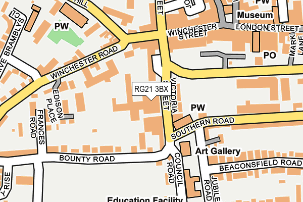 RG21 3BX map - OS OpenMap – Local (Ordnance Survey)