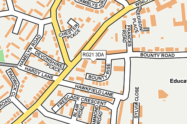RG21 3DA map - OS OpenMap – Local (Ordnance Survey)