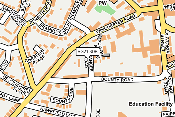 RG21 3DB map - OS OpenMap – Local (Ordnance Survey)