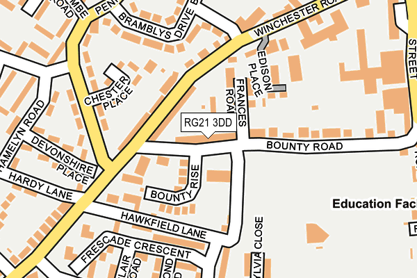 RG21 3DD map - OS OpenMap – Local (Ordnance Survey)