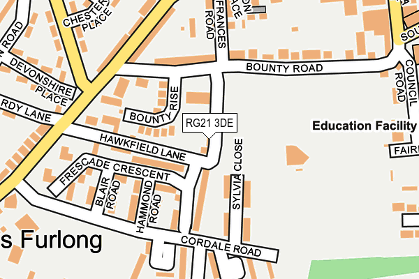 RG21 3DE map - OS OpenMap – Local (Ordnance Survey)