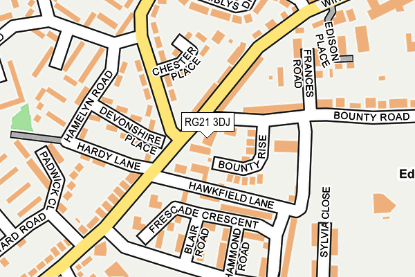 RG21 3DJ map - OS OpenMap – Local (Ordnance Survey)
