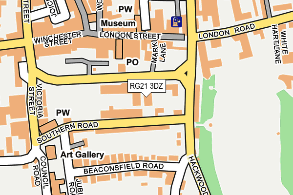 RG21 3DZ map - OS OpenMap – Local (Ordnance Survey)