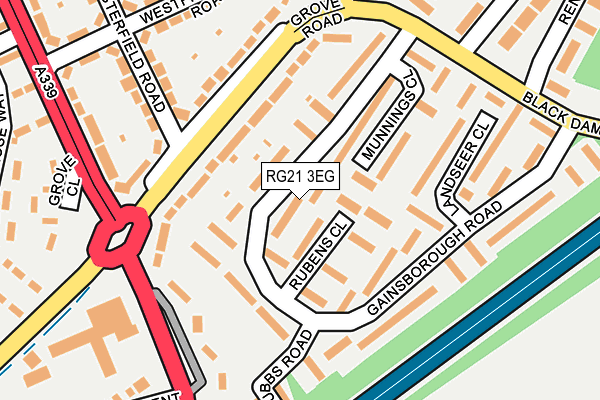 RG21 3EG map - OS OpenMap – Local (Ordnance Survey)