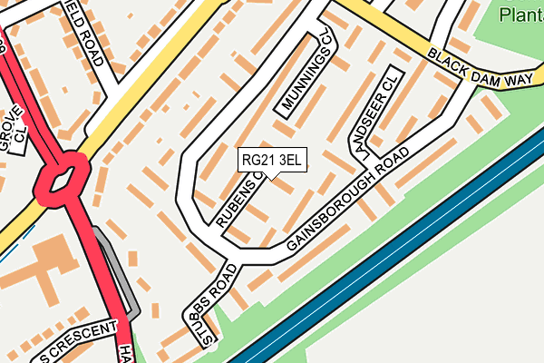 RG21 3EL map - OS OpenMap – Local (Ordnance Survey)