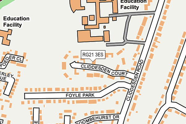 RG21 3ES map - OS OpenMap – Local (Ordnance Survey)