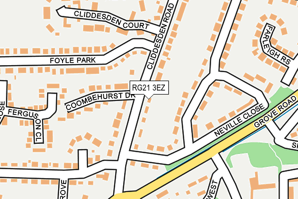 RG21 3EZ map - OS OpenMap – Local (Ordnance Survey)