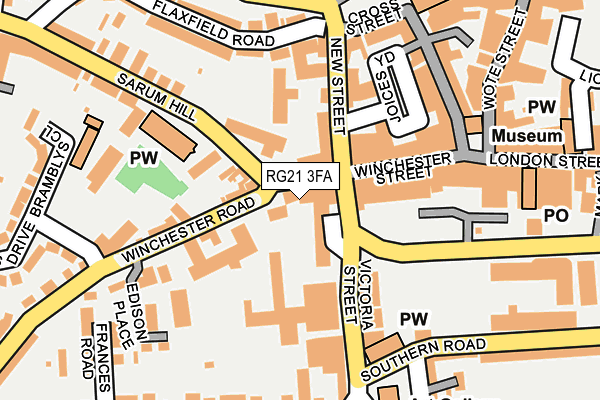 RG21 3FA map - OS OpenMap – Local (Ordnance Survey)
