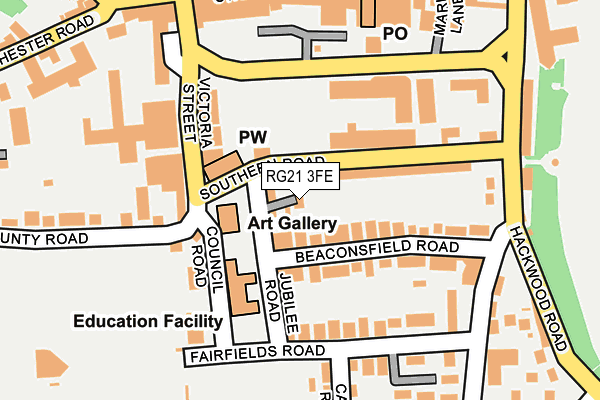 RG21 3FE map - OS OpenMap – Local (Ordnance Survey)