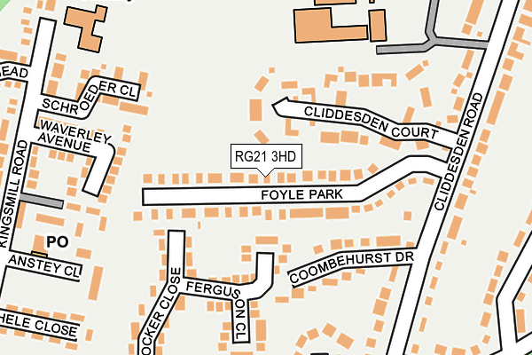 RG21 3HD map - OS OpenMap – Local (Ordnance Survey)