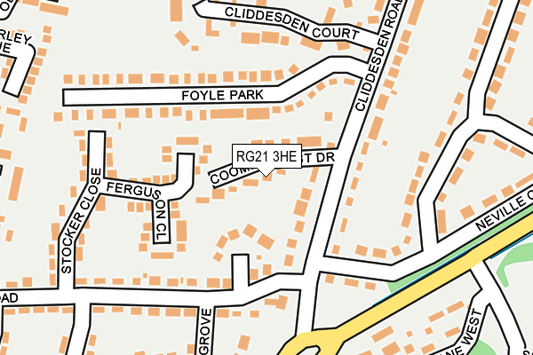 RG21 3HE map - OS OpenMap – Local (Ordnance Survey)