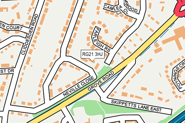 RG21 3HJ map - OS OpenMap – Local (Ordnance Survey)